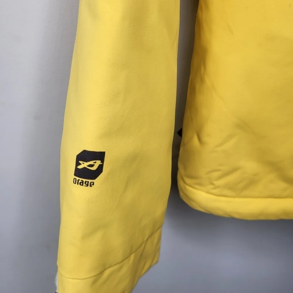 Orage Kids Yellow Prime 10 Ski Jacket Size 7 Extra Small Full Zip